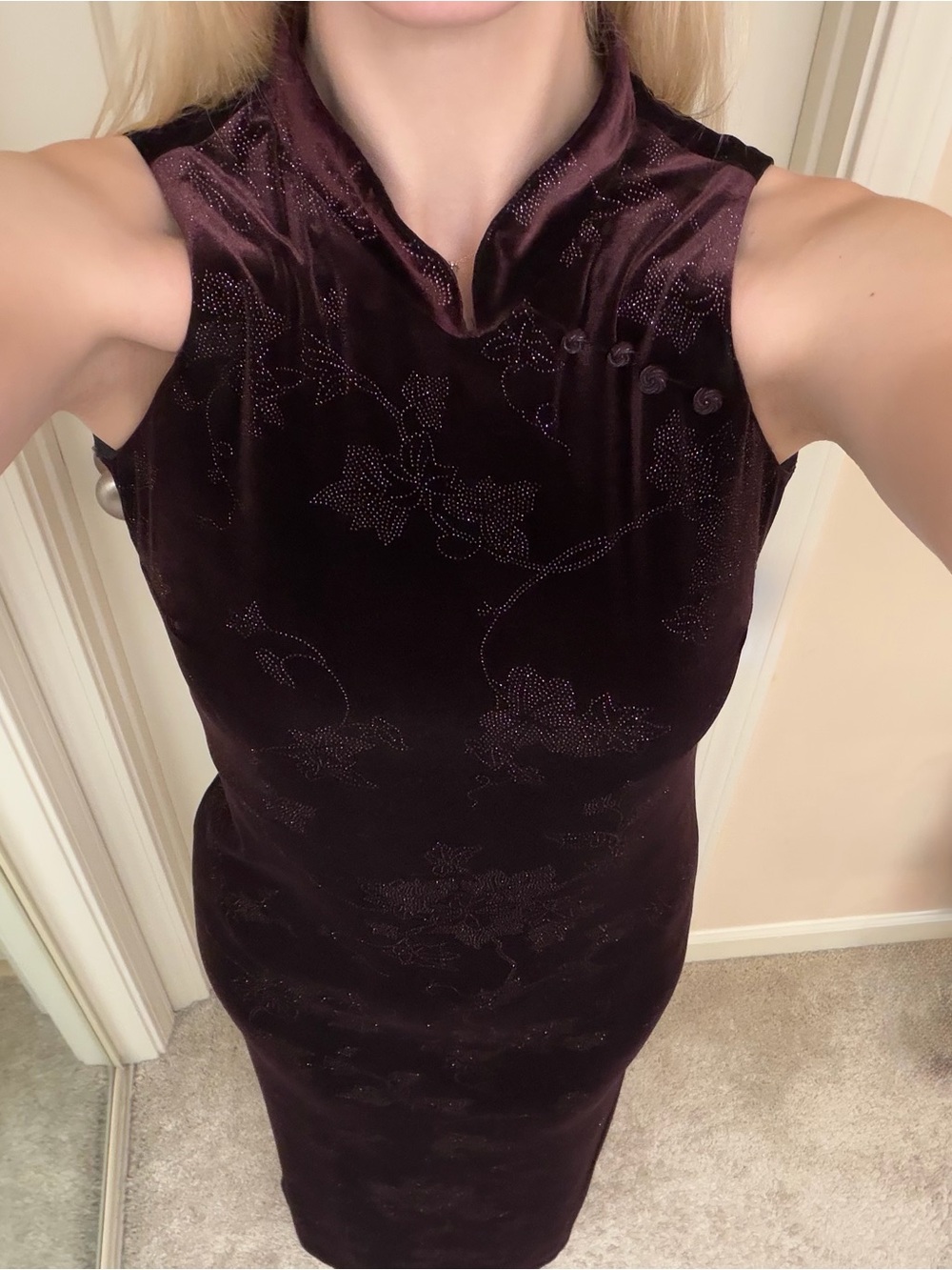 Vintage 90s Hampton Nites Velvet Sparkle Dress Size 6